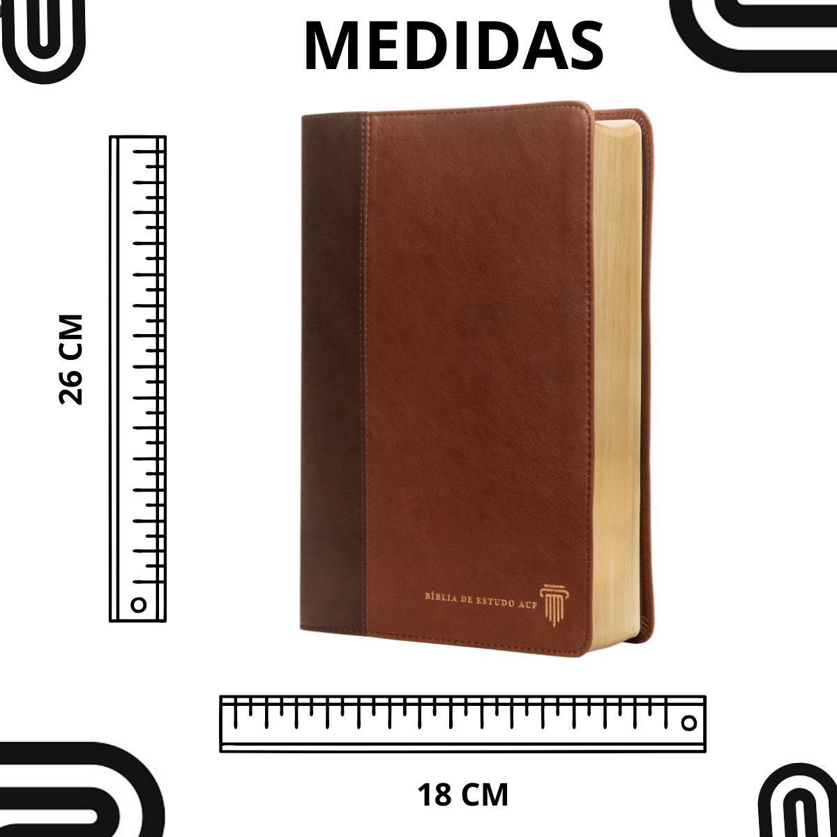Bíblia de Estudo ACF Letra Normal Couro Soft Marrom - Imagem 4