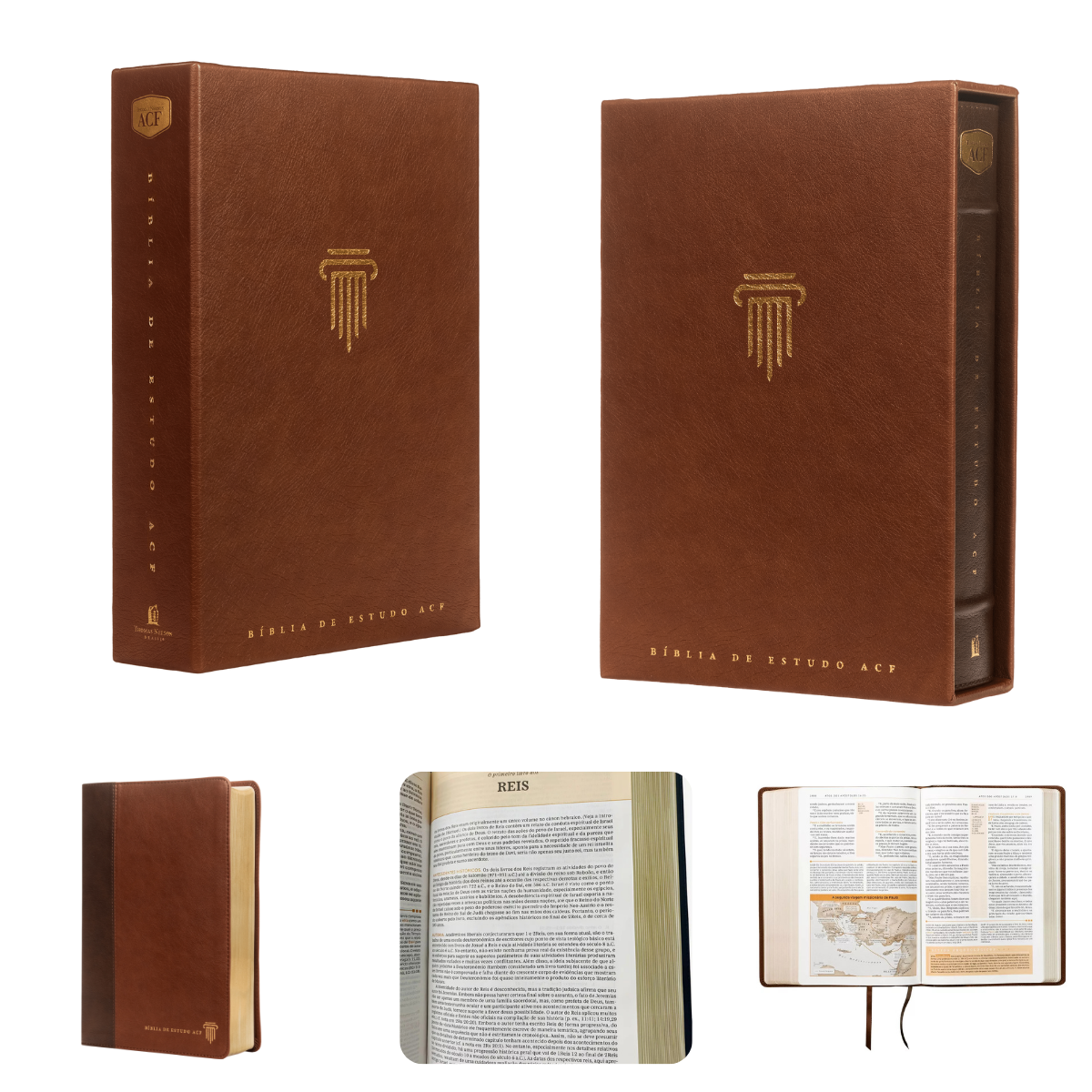Bíblia de Estudo ACF Letra Normal Couro Soft Marrom - Imagem 2