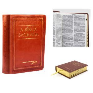 Bíblia ACF Letra Gigante com Ref e Mapas  Luxo Caramelo