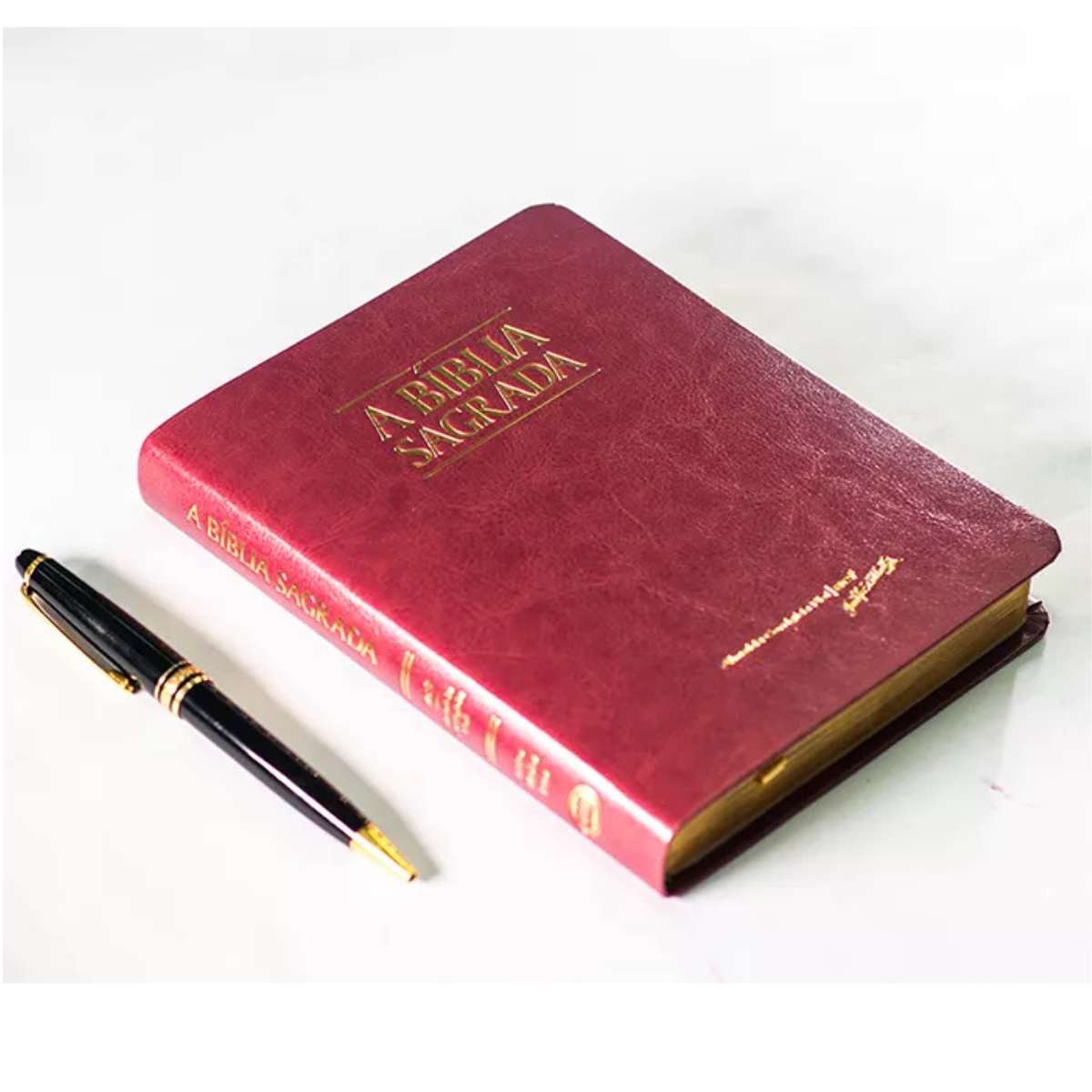 Bíblia ACF Letra Média Fina Luxo Vinho - Imagem 3