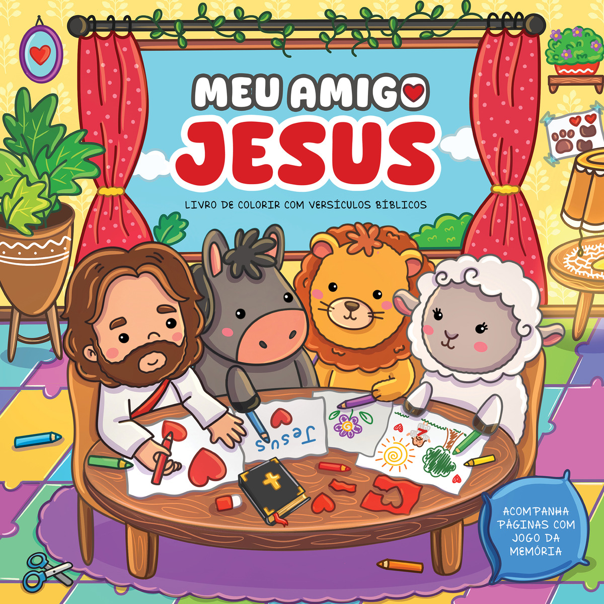 Livro Meu Amigo Jesus Livro de Colorir com Versículos Bíblicos