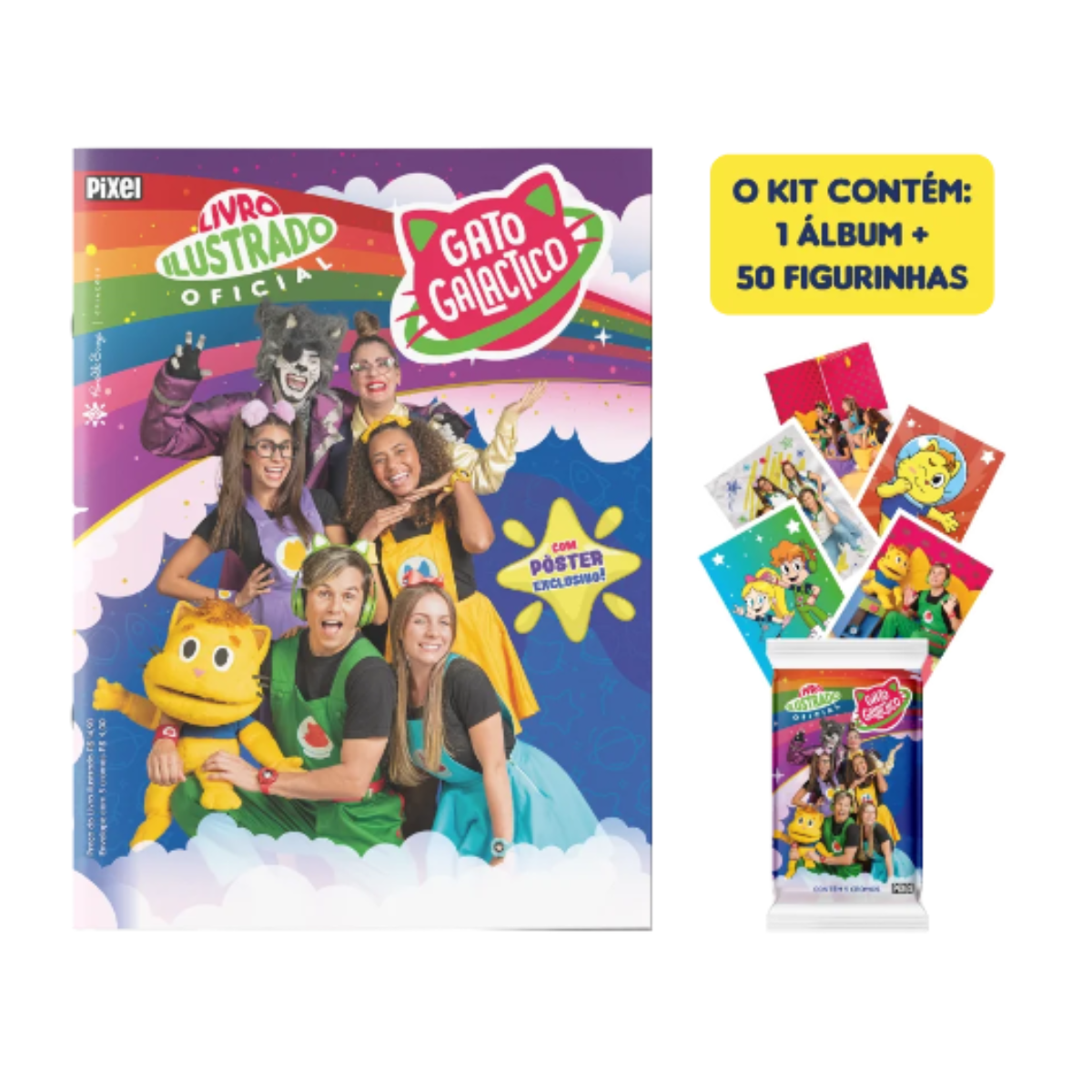 KIT 10 ENVELOPES + LIVRO ILUSTRADO OFICIAL GATO GALACTICO