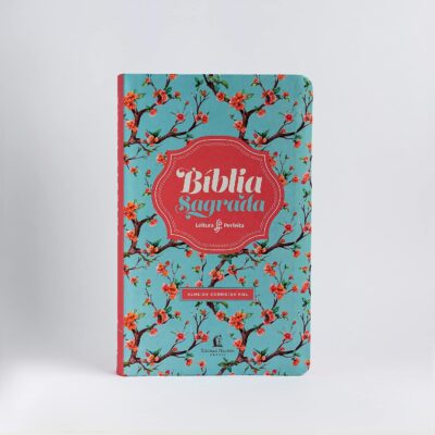 Capa do livro Bíblia ACF, capa flexível, floral, Leitura Perfeita, de Thomas Nelson Brasil. Editorial Vida Melhor Editora S.A, capa mo