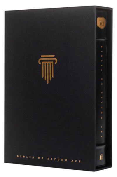 Capa do livro Bíblia de estudo ACF, couro-soft preto | com comentários da King James Study Bible de Editorial Thomas Nelson Brasil, ca