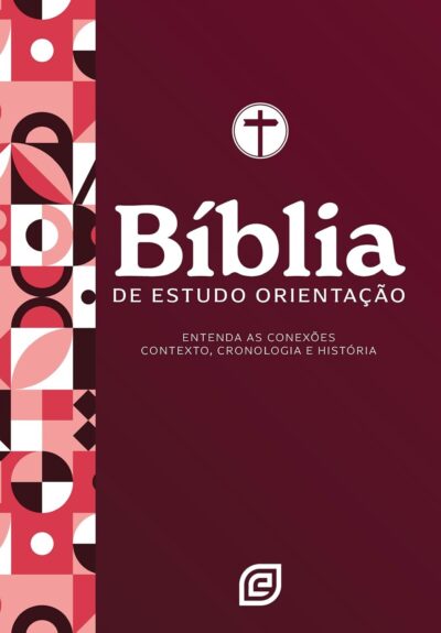 Capa do livro Bíblia de estudo Orientação - NVI - letra normal - capa red minimal, de vários autores. Editorial Esperança, capa mole e